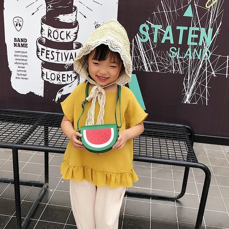 PU Leather Children's Small Shoulder Bags Lovely Cartoon Baby Girls Coin Purse Handbags Princess Accessories Crossbody Bag