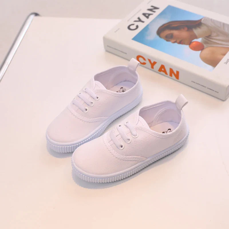 White Canvas Shoes For Baby Boys Girls Casual Shoes Children Cute Soft Sole Walking Shoes Toddler Kids Footwear