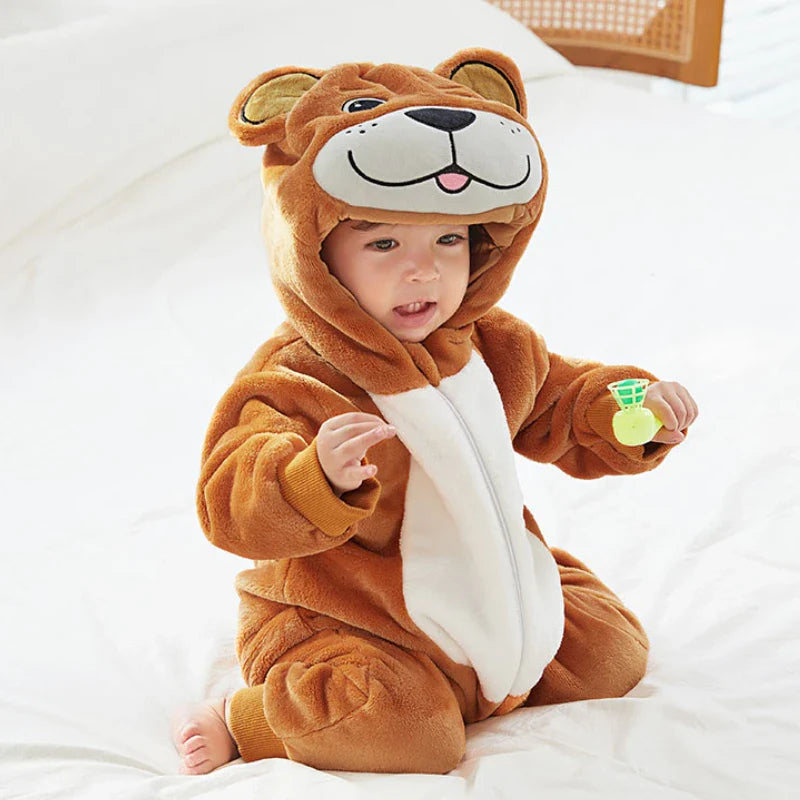 Baby Rompers Winter Kigurumi Lion Costume For Girls Boys Toddler Animal Jumpsuit Infant Clothes Pyjamas Kids Overalls Ropa Bebes-Dollar Bargains Online Shopping Australia