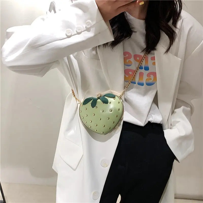 Mini Cute Strawberry Shape Purse Women Chain Shoulder Bag Fashion Flap Handbag Girl Creative Messenger Tote Clutch Bag-Dollar Bargains Online Shopping Australia