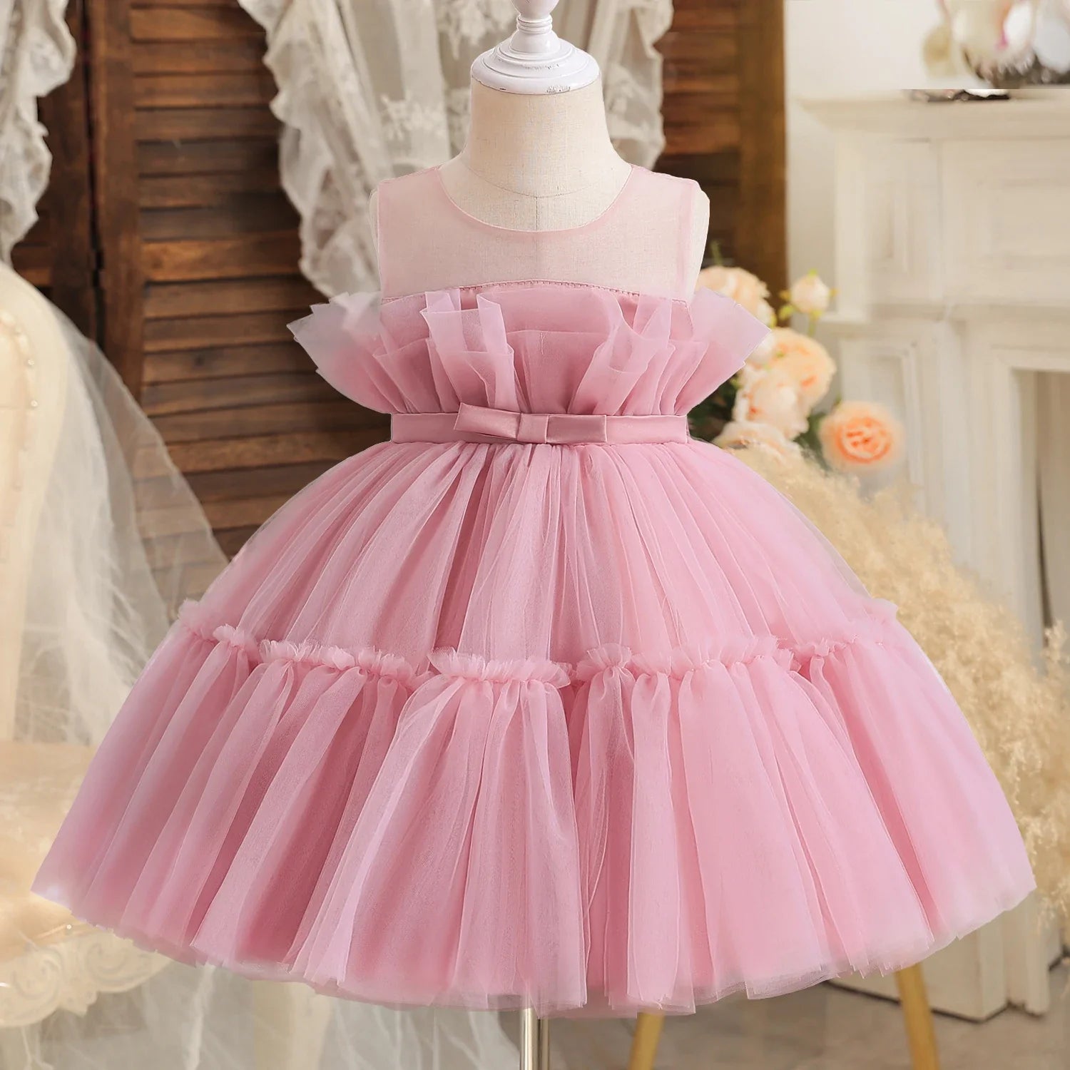 Baby Dresses For Girls Kids Wedding Bridesmaid Dresses Toddler Tulle Birthday Princess Party Dress Infant Outfits-Dollar Bargains Online Shopping Australia