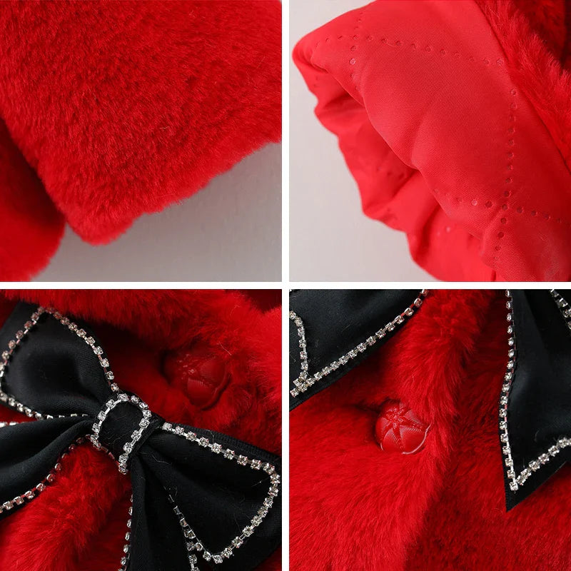 Jacket For Baby Girl Clothes Fashion Christmas Princess Cloak Autumn Warm Faux Fur Girls Coat Plush Baby Outwear-Dollar Bargains Online Shopping Australia