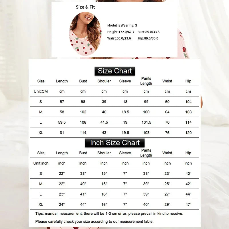 Women Pyjamas Short Sleeve Tops and Trousers With Eye Mask Pajamas Set Print Sweet Cute Sleepwear Autumn Home Clothing Pijama Pj