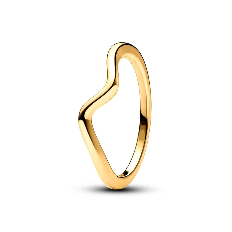 Gold Plated Silver Ring Zircon Sparkling Double Band Heart Finger Ring Women Ring Fine Jewelry