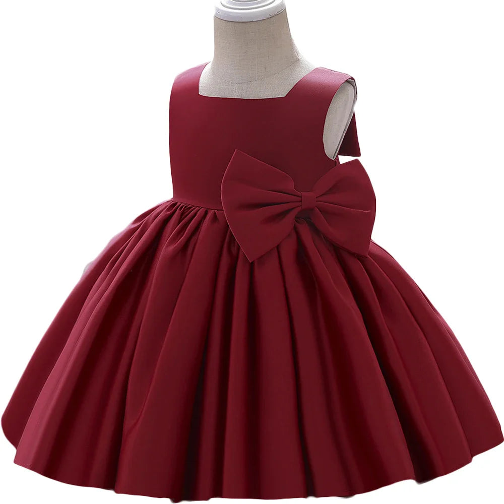 Flower Baby Girls Wedding Birthday Bownot Dresses Clothing Toddler Kids Princess Party Ball Gown Dress Costume-Dollar Bargains Online Shopping Australia