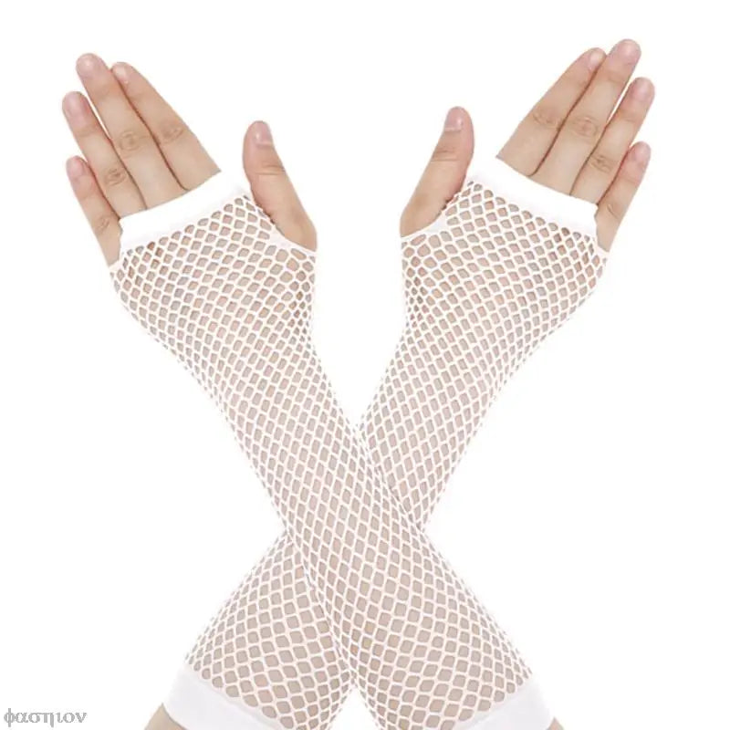 Women Fingerless Fishnet Neon Gloves Colorful Net Mesh Long Gloves For Girls Sexy Beautiful Arm Warmer Summer 80s Party Costume-Dollar Bargains Online Shopping Australia