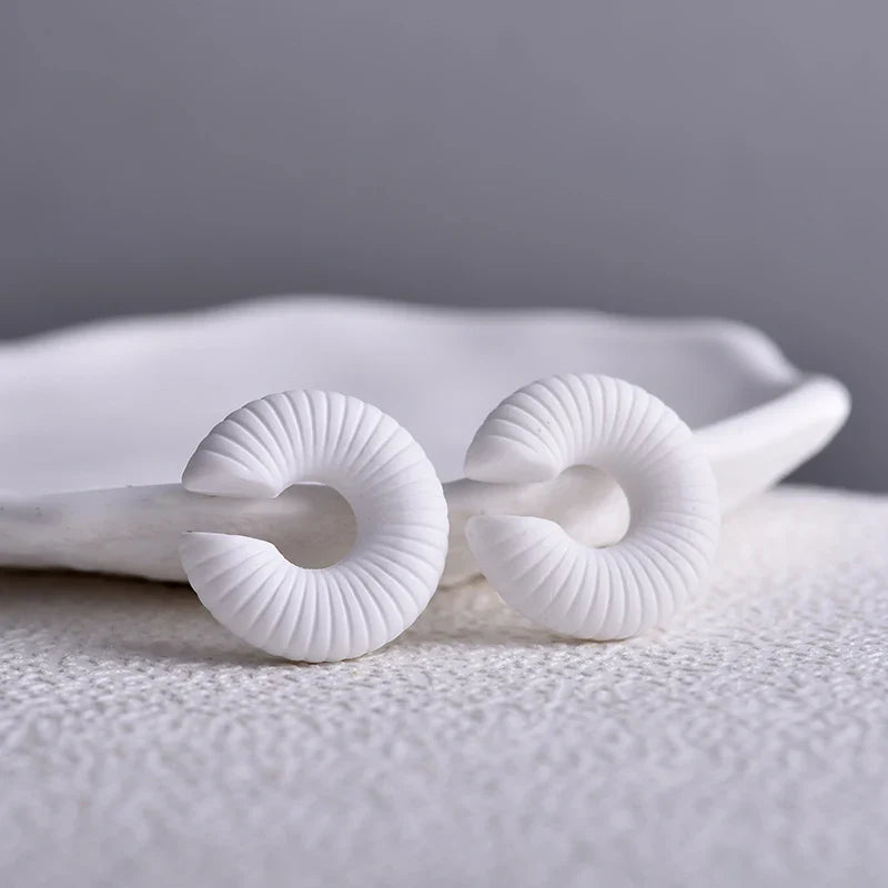 Round Circle Clip Earrings For Women C Shape Acrylic Red Blue Black Pink No Pierced Cartilage Lightweight Ear Cuff-Dollar Bargains Online Shopping Australia