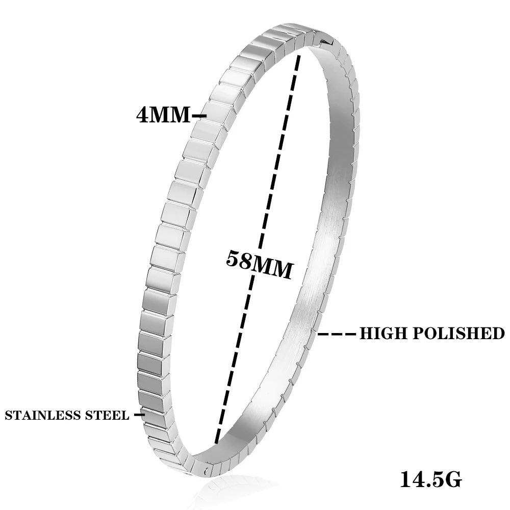Zircon Geometric Bracelet Accessories Personalized Simple Versatile Titanium Steel Hand Bracelet Female Jewelry