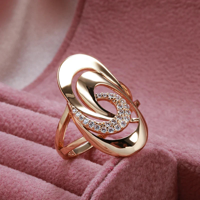 Rose Gold Rings Daily Women Fine Jewelry Minimalist Geometry Natural Zircon Ring Fashion-Dollar Bargains Online Shopping Australia