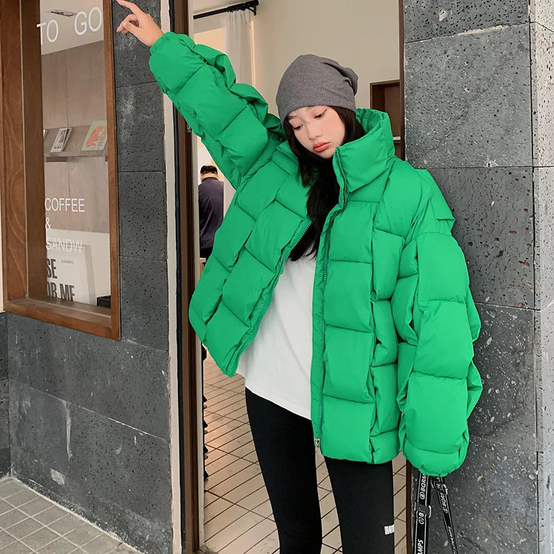 Snow Wear Coat Women Parkas Down Cotton Jacket Warm Female Casual Loose Winter Jackets Padded Puffer Parka Outerwear