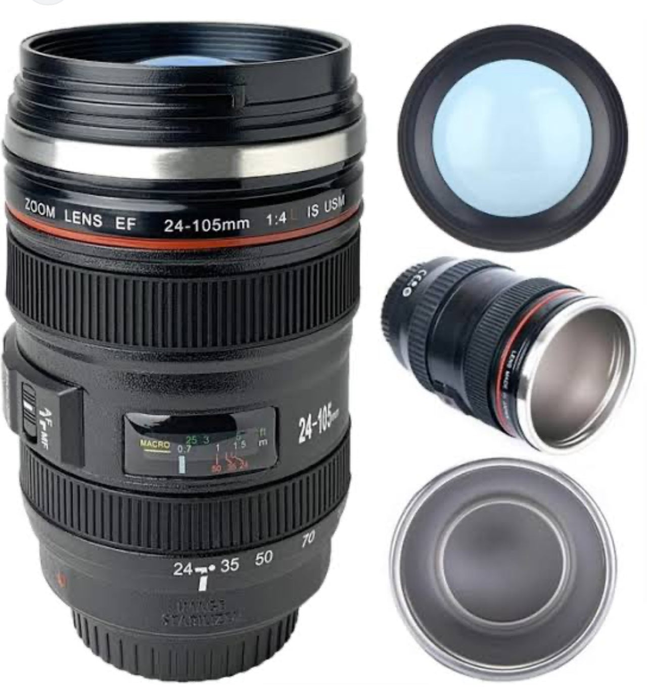 Caniam SLR Camera Lens 24-105mm 1:1 Scale Plastic Coffee Tea MUG 400ML Creative Cups And Mugs With Lid M102 MUG-09