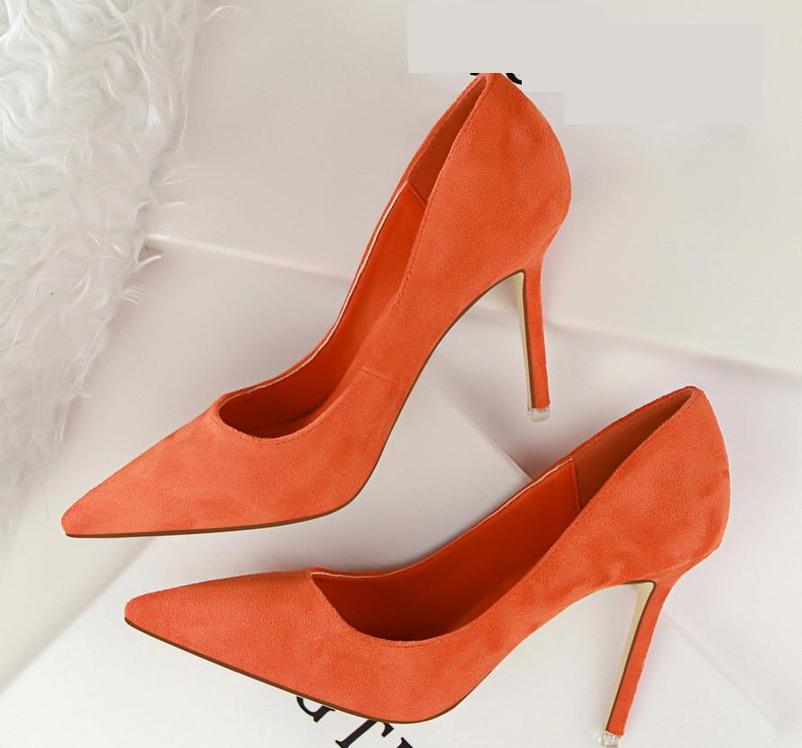 Women Pumps Classice High Heels Shoes Fashion Suede Flock Purple Sexy Slim Pointed OL Office Singles Heeled Shoes 34 G516-1-Dollar Bargains Online Shopping Australia