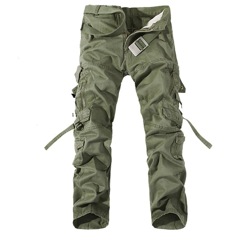 Top Fashion Multi-Pocket Solid Mens Cargo Pants High Quality Plus Size Men Trousers Size 28-42