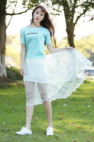 New Summer Women Sexy Lace Skirts Womens Fashion Long Section Skirt Jupe Tulle Black and White Short Skirt - CelebritystyleFashion.com.au online clothing shop australia