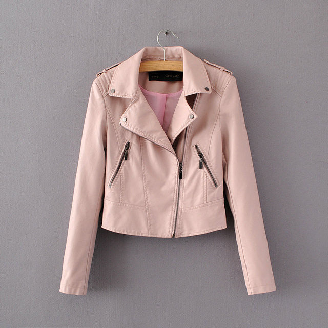 Fashion Women Motorcycle Faux Soft Leather Jackets Female Winter Autumn Brown Black Coat Outwear - CelebritystyleFashion.com.au online clothing shop australia