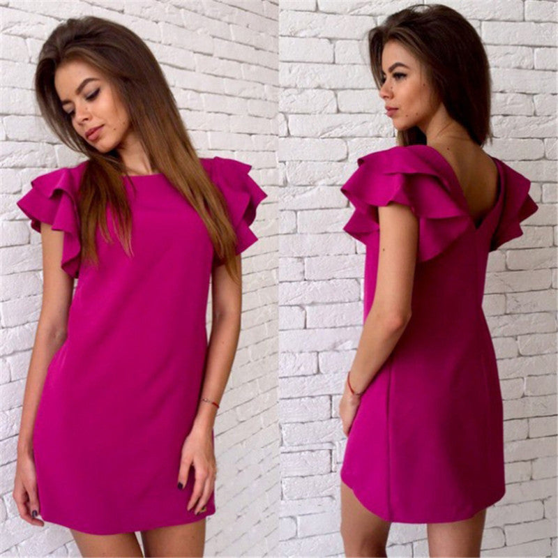 Women Summer Dress Casual Butterfly Sleeve Sexy Backless Dress Vestidos - CelebritystyleFashion.com.au online clothing shop australia