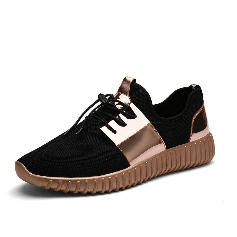 autumn Fashion Men&Women Casual Shoes Gold black Lace Breathable Mesh Couple Trainers shoes tenis feminino 256-Dollar Bargains Online Shopping Australia