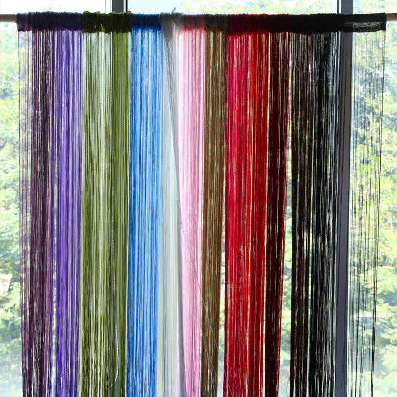 2m*1m 12 Colors String Curtains Door Window Panel Curtain Divider Yarn String Curtain Strip Tassel Drape Decor for Living Room