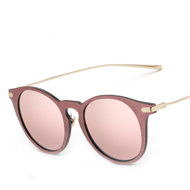 RFOLVE Newly Round Women Sun glasses Fashion Brand Design Imitation Wood Frame Sun glasses Oculos de Sol Masculino UV400 - CelebritystyleFashion.com.au online clothing shop australia