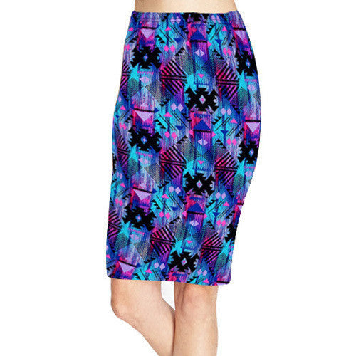 Spring Summer Vintage Fashion Printed Pencil Skirt Midi Women Knee-Length Elastic High Waist Ladies Pattern Skirts D40-Dollar Bargains Online Shopping Australia