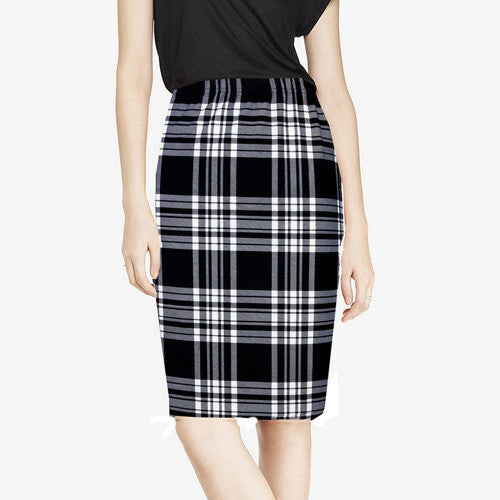 Spring Summer Vintage Fashion Printed Pencil Skirt Midi Women Knee-Length Elastic High Waist Ladies Pattern Skirts D40-Dollar Bargains Online Shopping Australia