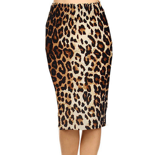 Spring Summer Vintage Fashion Printed Pencil Skirt Midi Women Knee-Length Elastic High Waist Ladies Pattern Skirts D40-Dollar Bargains Online Shopping Australia