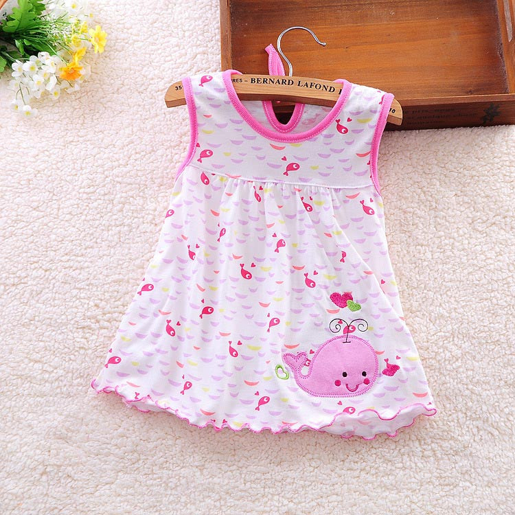 new Cute Baby Girl Dress Cotton Dot Striped Slip Dress pear flower Children Kids Clothing 0-18M dress - CelebritystyleFashion.com.au online clothing shop australia