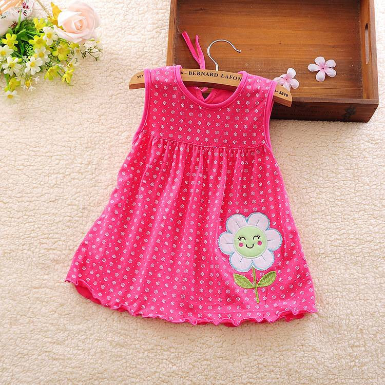 new Cute Baby Girl Dress Cotton Dot Striped Slip Dress pear flower Children Kids Clothing 0-18M dress - CelebritystyleFashion.com.au online clothing shop australia