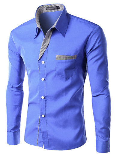 Brand New Mens Formal Business Shirts Casual Slim Long Sleeve Dresse Shirts Camisa Masculina Casual Shirts Asian Size M-4XL 8012 - CelebritystyleFashion.com.au online clothing shop australia