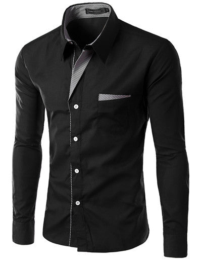 Brand New Mens Formal Business Shirts Casual Slim Long Sleeve Dresse Shirts Camisa Masculina Casual Shirts Asian Size M-4XL 8012 - CelebritystyleFashion.com.au online clothing shop australia