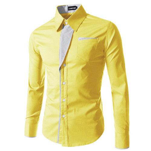 Brand New Mens Formal Business Shirts Casual Slim Long Sleeve Dresse Shirts Camisa Masculina Casual Shirts Asian Size M-4XL 8012 - CelebritystyleFashion.com.au online clothing shop australia