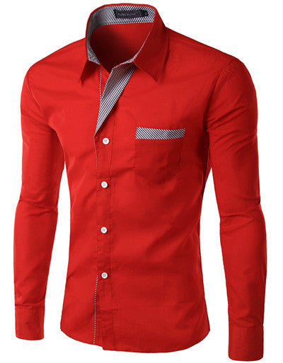 Brand New Mens Formal Business Shirts Casual Slim Long Sleeve Dresse Shirts Camisa Masculina Casual Shirts Asian Size M-4XL 8012 - CelebritystyleFashion.com.au online clothing shop australia