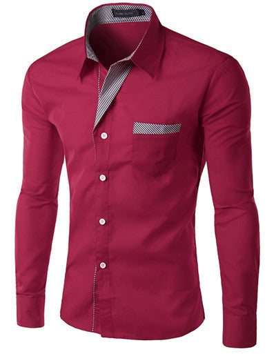 Brand New Mens Formal Business Shirts Casual Slim Long Sleeve Dresse Shirts Camisa Masculina Casual Shirts Asian Size M-4XL 8012 - CelebritystyleFashion.com.au online clothing shop australia