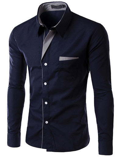 Brand New Mens Formal Business Shirts Casual Slim Long Sleeve Dresse Shirts Camisa Masculina Casual Shirts Asian Size M-4XL 8012 - CelebritystyleFashion.com.au online clothing shop australia