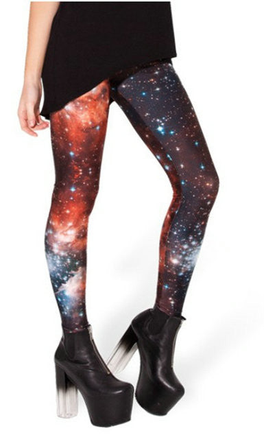Sexy The Starry Sky Galaxy 3D Printed Leggings Summer Spring Harajuku Finess Women Leggins Creative Elastic Pants-Dollar Bargains Online Shopping Australia