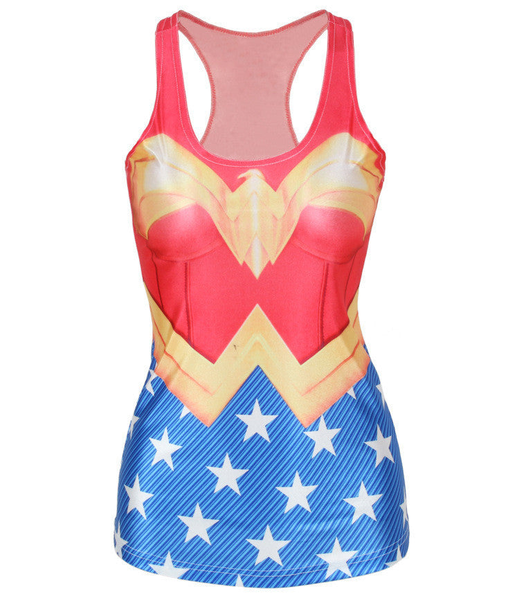 Women Summer Style T Shirt Punk Club Sleeveless Costume 3D T-Shirts Women Fashion Leisure Vest-Dollar Bargains Online Shopping Australia