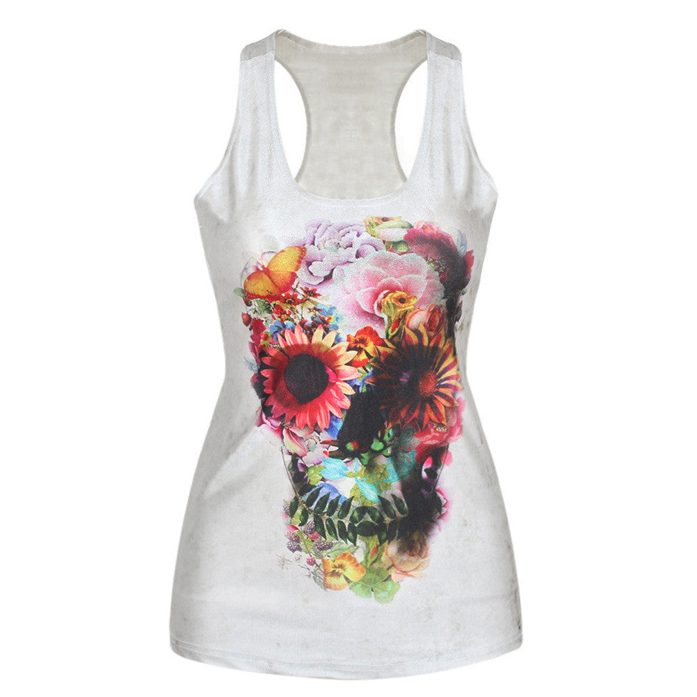 Women Summer Style T Shirt Punk Club Sleeveless Costume 3D T-Shirts Women Fashion Leisure Vest-Dollar Bargains Online Shopping Australia