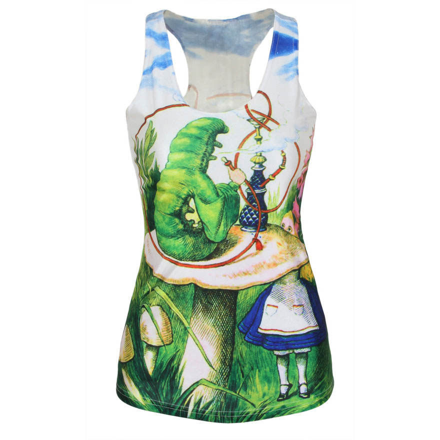 Women Summer Style T Shirt Punk Club Sleeveless Costume 3D T-Shirts Women Fashion Leisure Vest-Dollar Bargains Online Shopping Australia