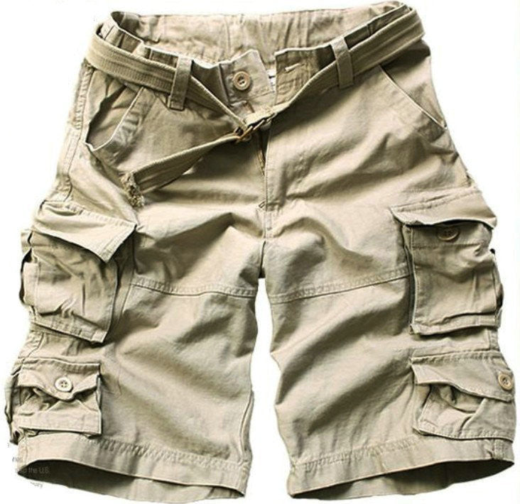 Free Belt High Quality Mens Cargo Shorts Multi-pocket Solid Men Short Pants - CelebritystyleFashion.com.au online clothing shop australia