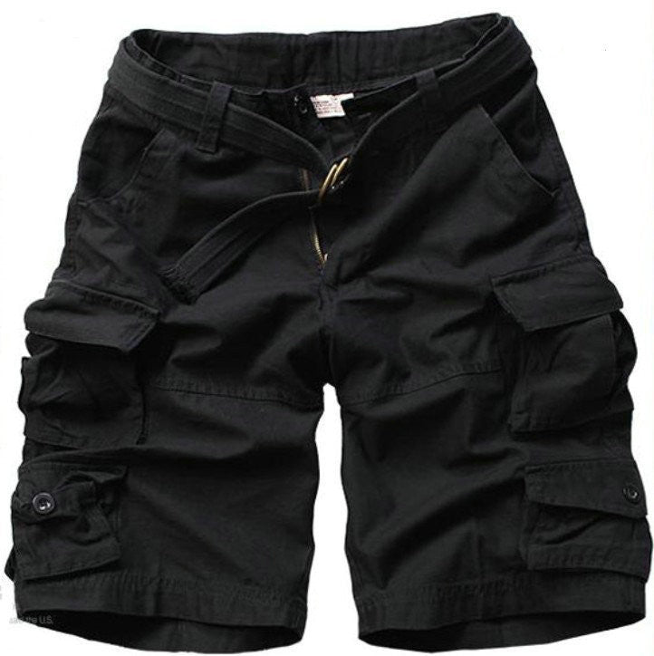 Free Belt High Quality Mens Cargo Shorts Multi-pocket Solid Men Short Pants - CelebritystyleFashion.com.au online clothing shop australia