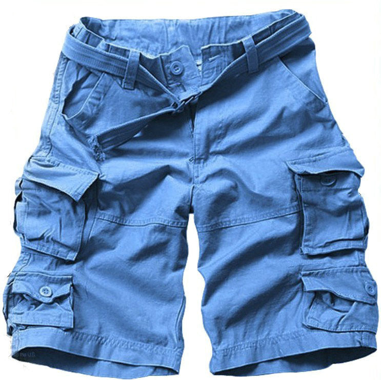 Free Belt High Quality Mens Cargo Shorts Multi-pocket Solid Men Short Pants - CelebritystyleFashion.com.au online clothing shop australia