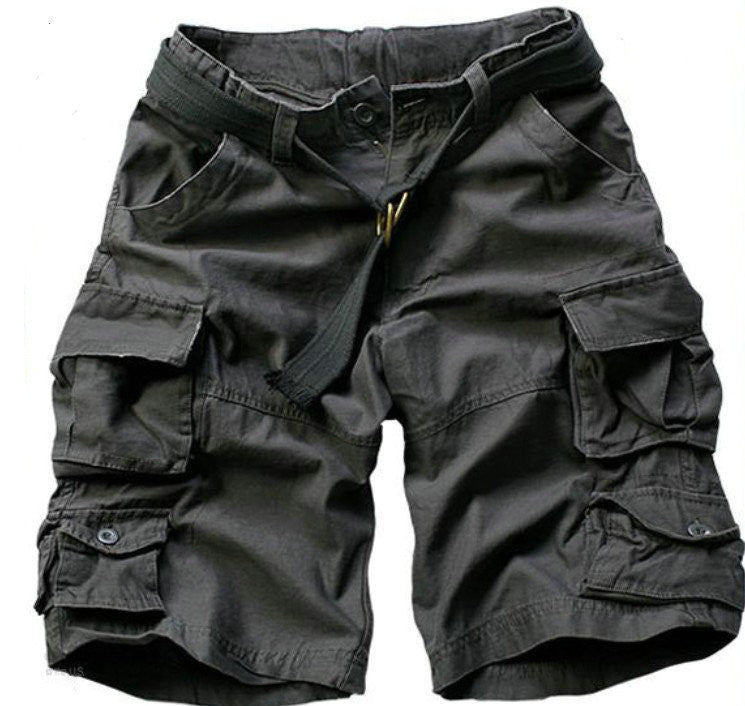 Free Belt High Quality Mens Cargo Shorts Multi-pocket Solid Men Short Pants - CelebritystyleFashion.com.au online clothing shop australia