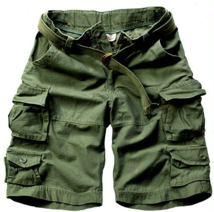 Free Belt High Quality Mens Cargo Shorts Multi-pocket Solid Men Short Pants - CelebritystyleFashion.com.au online clothing shop australia