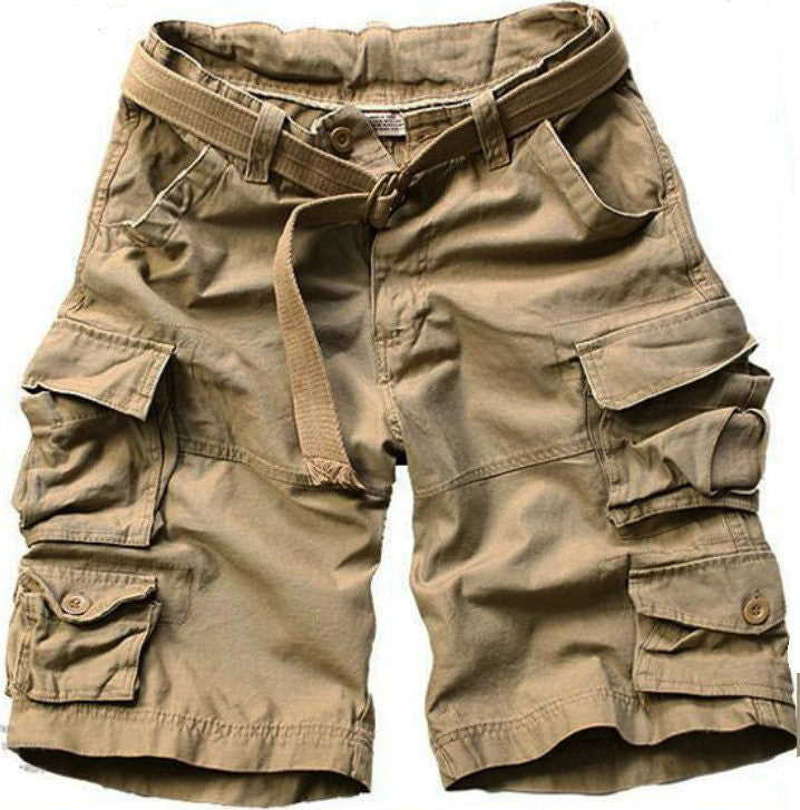 Free Belt High Quality Mens Cargo Shorts Multi-pocket Solid Men Short Pants - CelebritystyleFashion.com.au online clothing shop australia