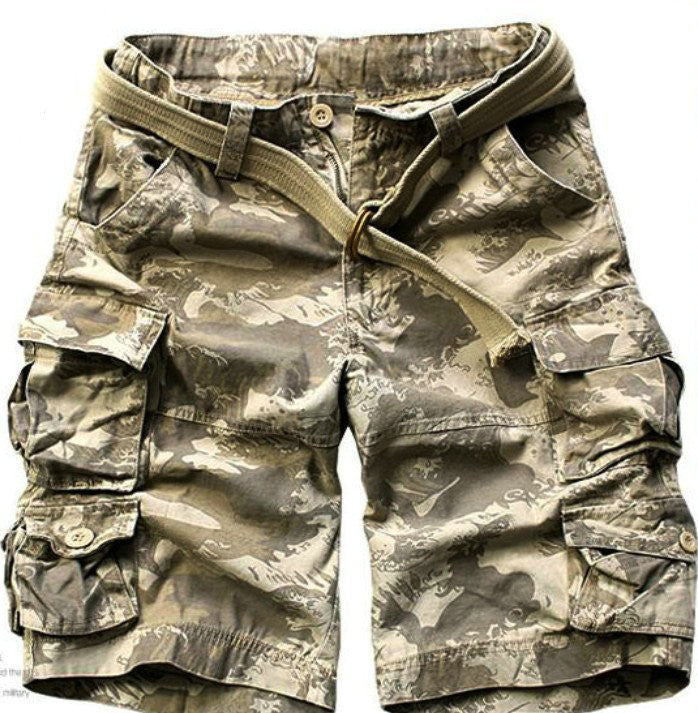 Free Belt High Quality Mens Cargo Shorts Multi-pocket Solid Men Short Pants - CelebritystyleFashion.com.au online clothing shop australia