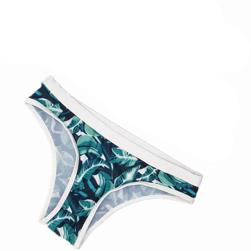 flower pattern green leaf women bikini adjustable strap swimsuit low price Brazilian bathing suit padded swimwear-Dollar Bargains Online Shopping Australia