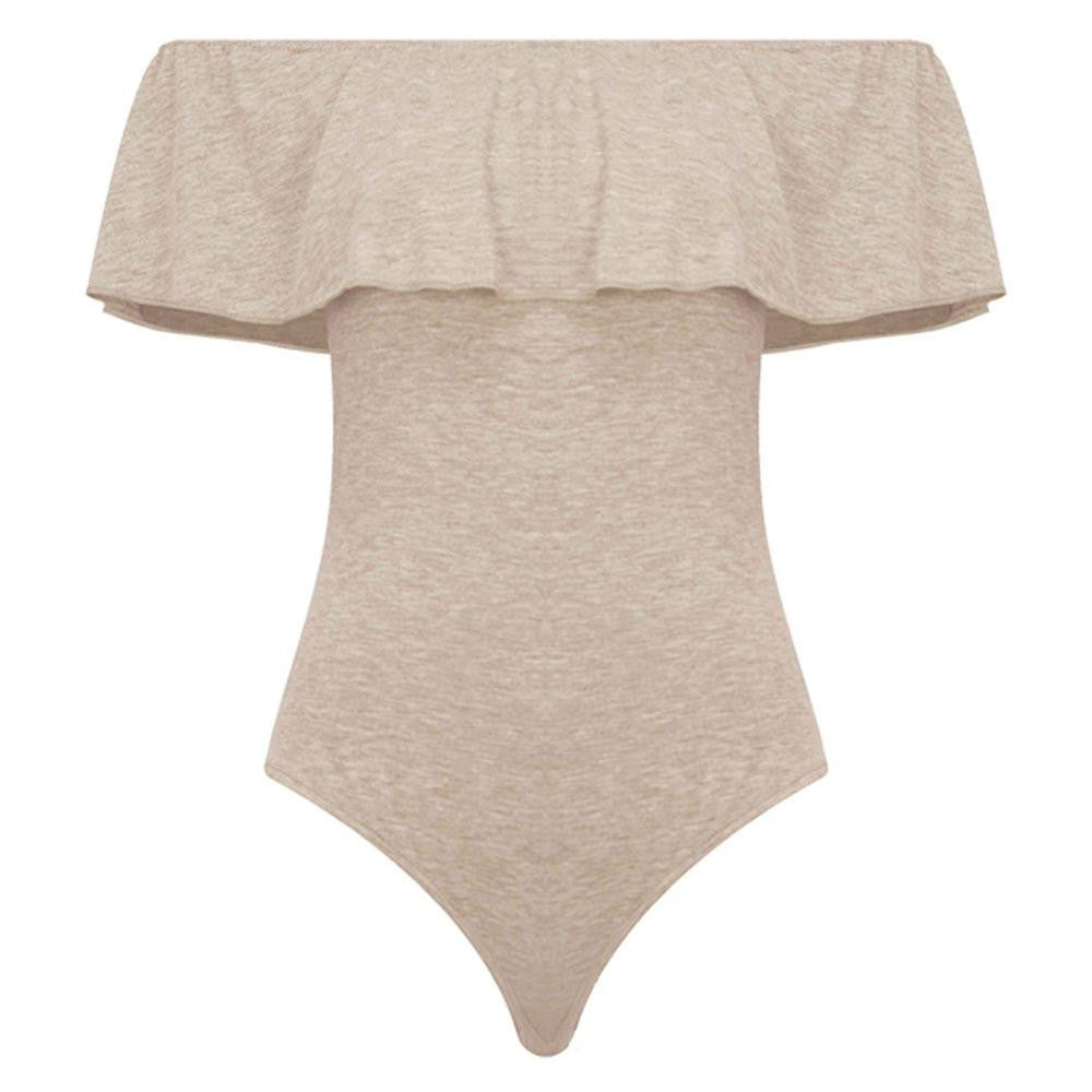 Summer Off Shoulder Backless Rompers Sexy Ruffles Women Bodysuit Crop Tops Blusa Womens Jumpsuit Bodycon Shirts Overalls W5-Dollar Bargains Online Shopping Australia