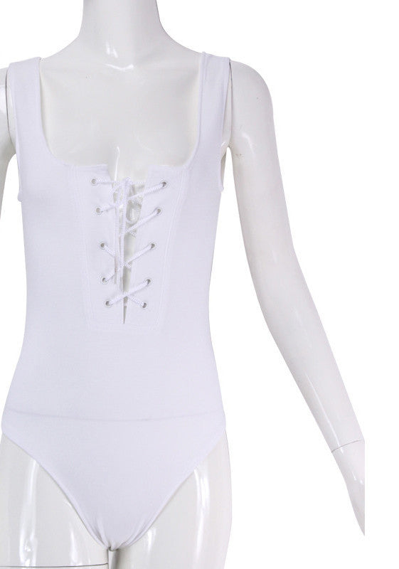 White Rompers Womens Jumpsuit Sexy Summer Club Party Bodycon Bandage Jumpsuit Bodysuit Slim Short Cotton One Piece Romper JU5155-Dollar Bargains Online Shopping Australia