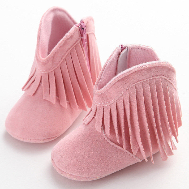 Moccasin Moccs Newborn Baby Girl Boy Kids Prewalker Solid Fringe Shoes Infant Toddler Soft Soled Anti-slip Boots Booties 0-1Yea - CelebritystyleFashion.com.au online clothing shop australia