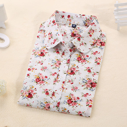 Women Blouses Turn Down Collar Floral Blouse Long Sleeve Shirt Women Camisas Femininas Women Tops And Blouses Fashion-Dollar Bargains Online Shopping Australia